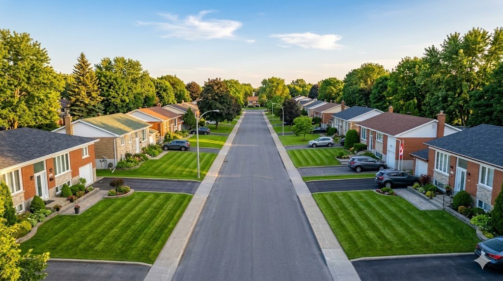 Vue aérienne d'un quartier de Laval Québec