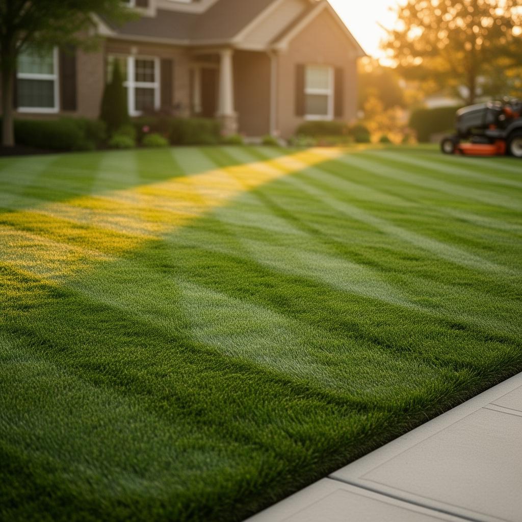 Pelouse parfaitement tondue après le service EK&Co